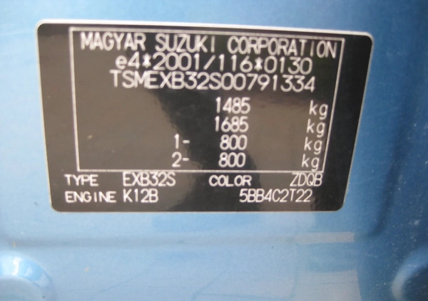 Suzuki Splash cena 24900 przebieg: 79680, rok produkcji 2014 z Brzeziny małe 596